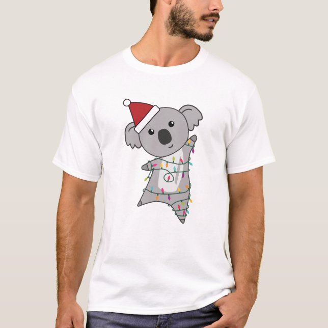 Camiseta Koala Christmas Fairy Lights Cuja Boca É (Frente)