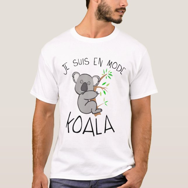 Camiseta koala citation en mode dort dormir humour drole ex (Frente)