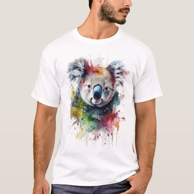 Camiseta Koala Colorido: una ilustración vibrante (Frente)