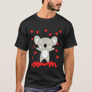 Camiseta Koala Com Dia de os namorados De Coração