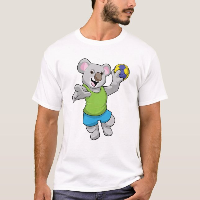 Camiseta Koala com esportes de handebol (Frente)