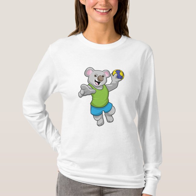 Camiseta Koala com esportes de handebol (Frente)