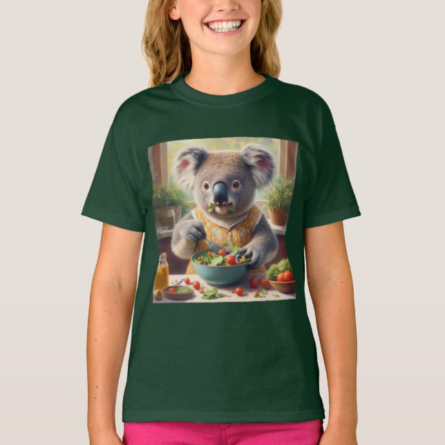 Camiseta Koala Comendo Salada (Frente)