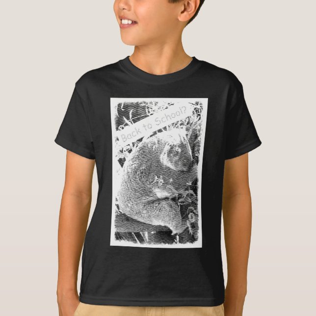 Camiseta Koala de volta à escola com visual gravado em T-Sh (Frente)