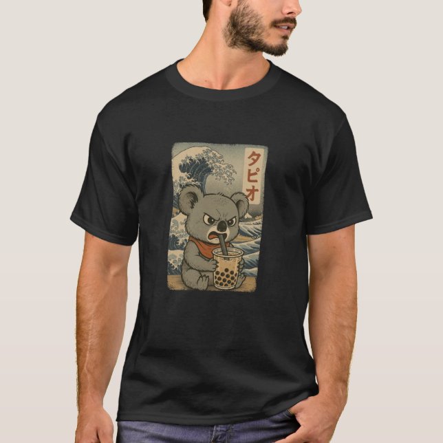Camiseta Koala Drinks Bubble Tea Japanese Vintage (Frente)