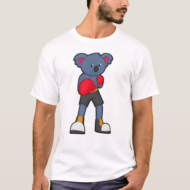 Camiseta Koala em Boxing com luvas "in a box" (Frente)