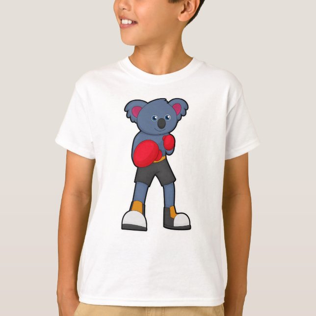 Camiseta Koala em Boxing com luvas "in a box" (Frente)
