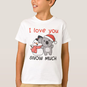 Camiseta Koala Eu Te Amo Neve Muito Snowman Pun