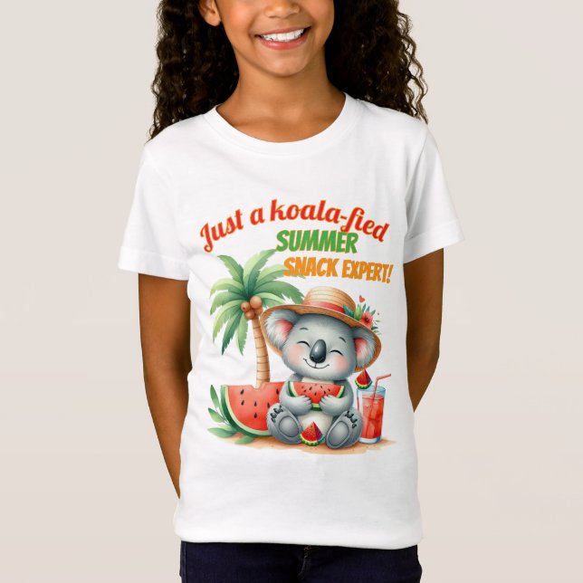 Camiseta Koala-fied Summer Snack Expert – Funny Beach Vibes (Frente)