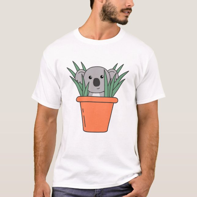 Camiseta Koala, Flor, Curioso Koala Bear Koalas (Frente)