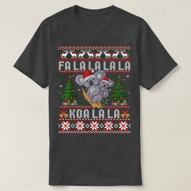 Camiseta Koala Funny Ugly Christmas Sweater Gift (Frente do Design)