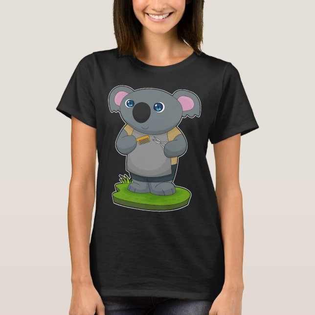 Camiseta Koala Hairdresser Scissser Comb (Frente)