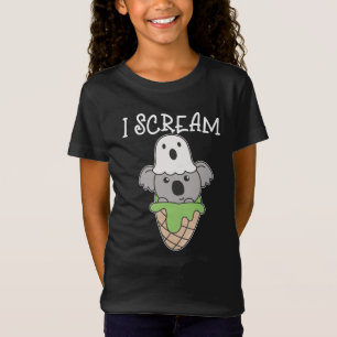 Camiseta Koala Halloween Ghost I Gritar Sorvete Pun