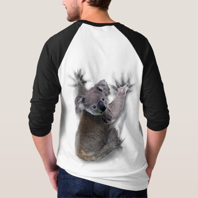 Camiseta Koala Hang No Urso Cóctil Traseiro Da Austrália (Verso)