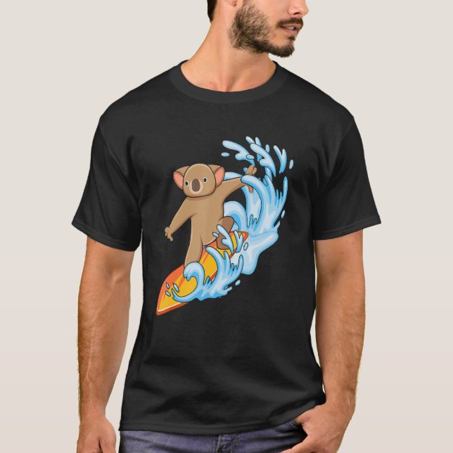 Camiseta Koala Koala Whisperer Animal Herbivore Surfer (Frente)
