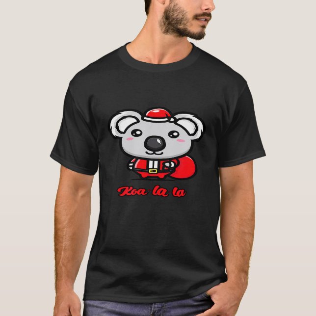 Camiseta Koala La Christmas Koala Bear Santa Hat Pyjam (Frente)