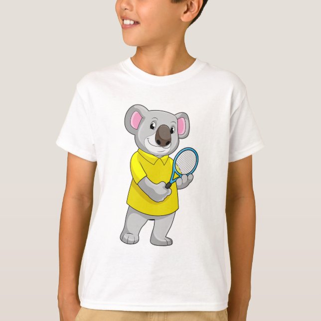 Camiseta Koala na Tênis com raquete Tênis (Frente)