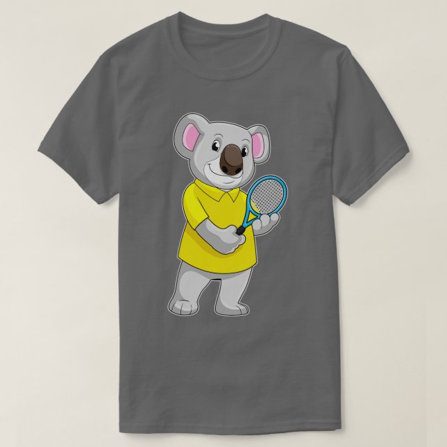 Camiseta Koala na Tênis com raquete Tênis (Frente do Design)