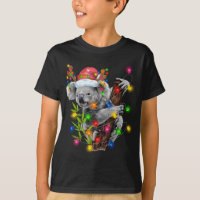Koala Natal Luz Engraçado Feliz Santa Hat Chris