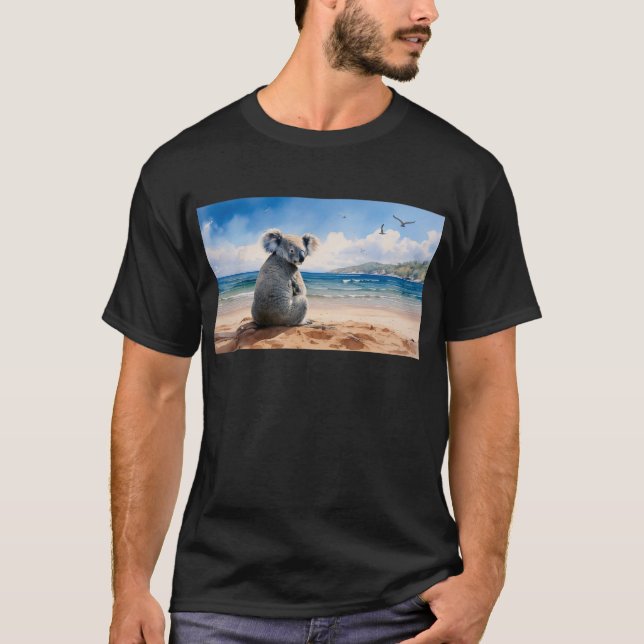 Camiseta Koala observando o oceano (Frente)