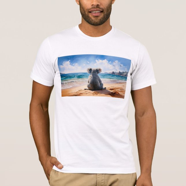 Camiseta Koala observando o oceano (Frente)