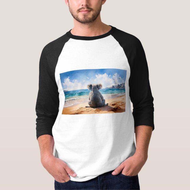 Camiseta Koala observando o oceano (Frente)