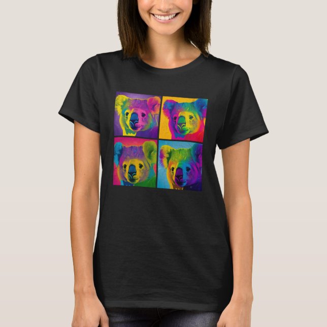 Camiseta Koala Pop Illustration Colorful Animal Women Men   (Frente)