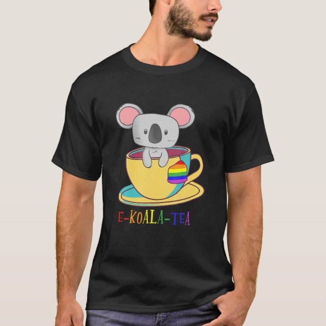 Camiseta Koala Tea Igualdade LGBTQ Rainbow Queer Lov (Frente)