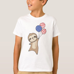 Camiseta Koala Voa Com Balões Em 4 De Julho Americano