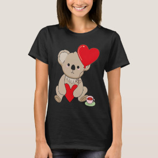 Camiseta Koala With Heart Balloon Valentines Day Love Boys