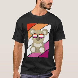 Camiseta Koala With Pride Lesbian Flag LGBTQ Proud Ally Pri