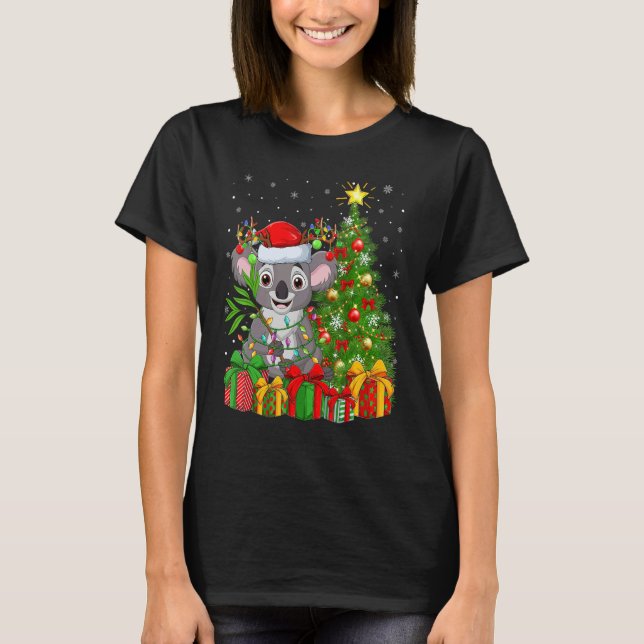 Camiseta Koala   Xmas Holiday Santa Koala Christmas Tree (Frente)