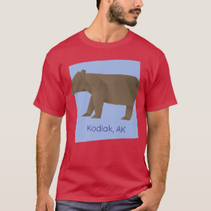 Camiseta Kodiak AK Brown Origami Bear Abstrato Geométrico