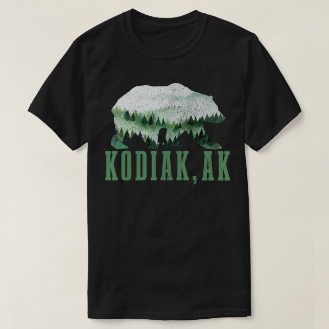 Camiseta Kodiak Alaska Grizzly Bear Nature Saindo Campanha  (Frente do Design)