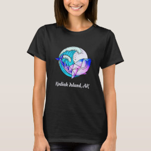 Camiseta Kodiak Island Ak Japonês Paint Geométrico Orca Kil