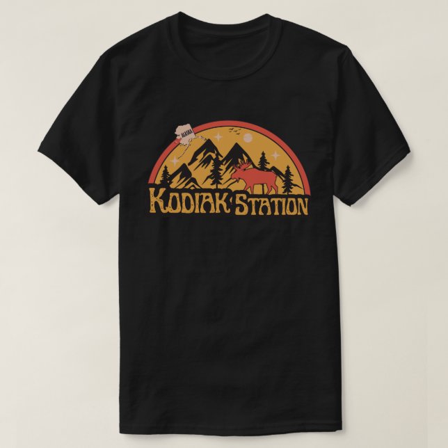 Camiseta Kodiak Station, Alasca (Frente do Design)