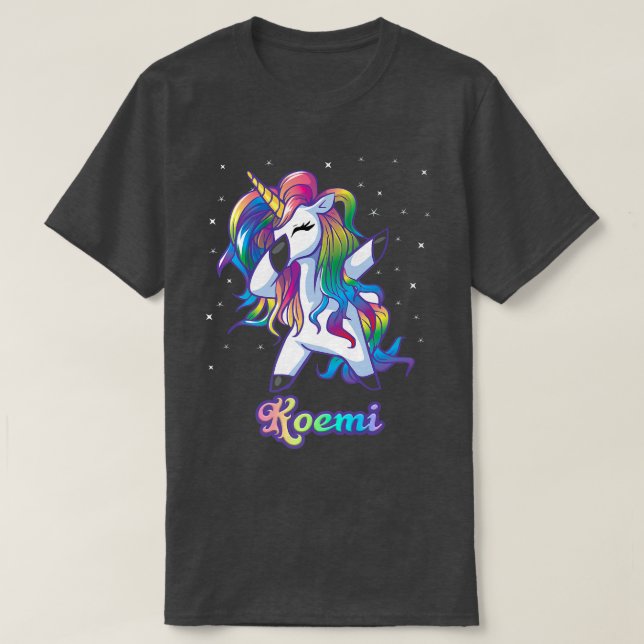 Camiseta KOEMI Unicorn Oferece Presentes Para Meninas De An (Frente do Design)