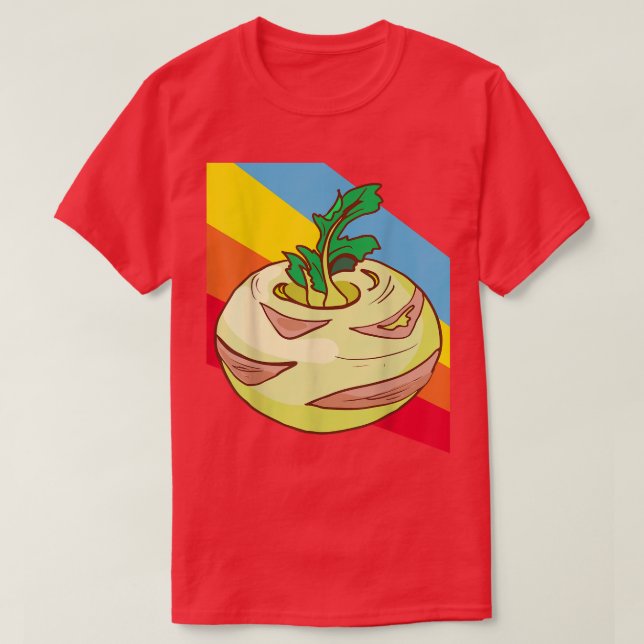 Camiseta Kohlrabi Vegetables Food Vegan Vegetarian T-Shirt (Frente do Design)