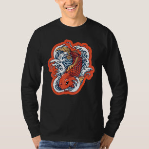 Camiseta Koi Carp Nishikigoi Fish Cherry Blossoms