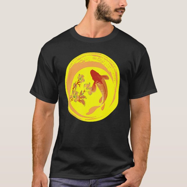 Camiseta Koi Carp Nishikigoi Fish Cherry Blossoms (Frente)