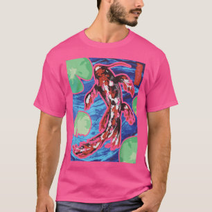 Camiseta Koi Carp Nishikigoi Fish Pond Woodblock A