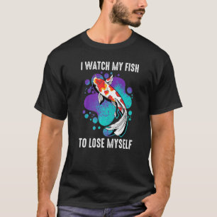 Camiseta Koi Eu Observo Meu Peixe Para Me Perder Carpa I