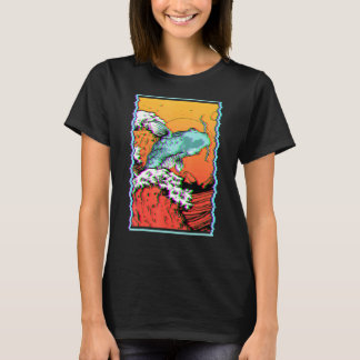 Camiseta Koi Fish Carp Pescar Excelente Japonês Onda De Kan