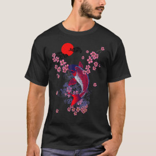 Camiseta Koi Fish Coi Carp Nishikigoi Fish Japonês Cherry
