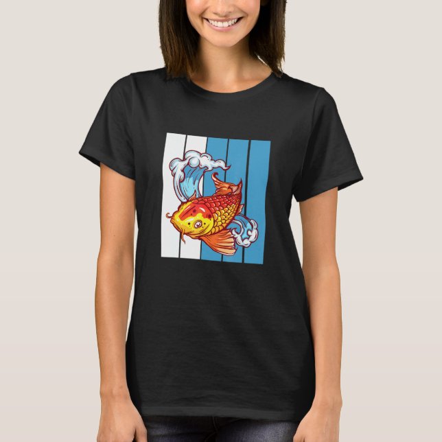 Camiseta Koi Fish Graphic Design Japonês Koi (Frente)