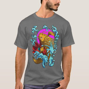 Camiseta Koi Fish Japan Coi p Legal Japonês Tattoo Jinli Ko