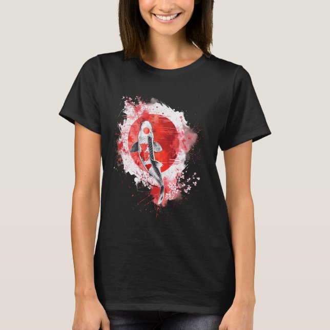 Camiseta Koi Fish Japonês Art Nishikigoi Fish Japonês Koi (Frente)