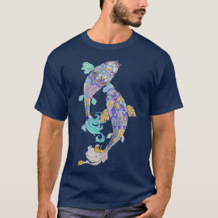 Camiseta Koi Fish Koi Lover Turquoise Pink