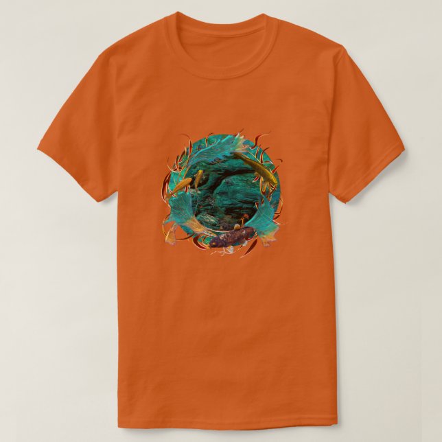 Camiseta Koi Fish "NADANDO EM PAZ" (Frente do Design)