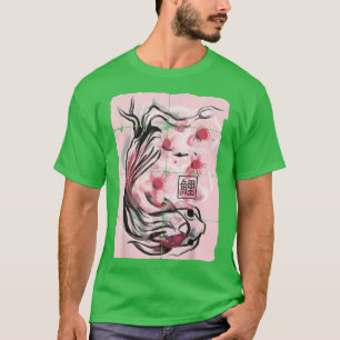 Camiseta Koi Fish Sakura Cherry Blossom Gráfico T-